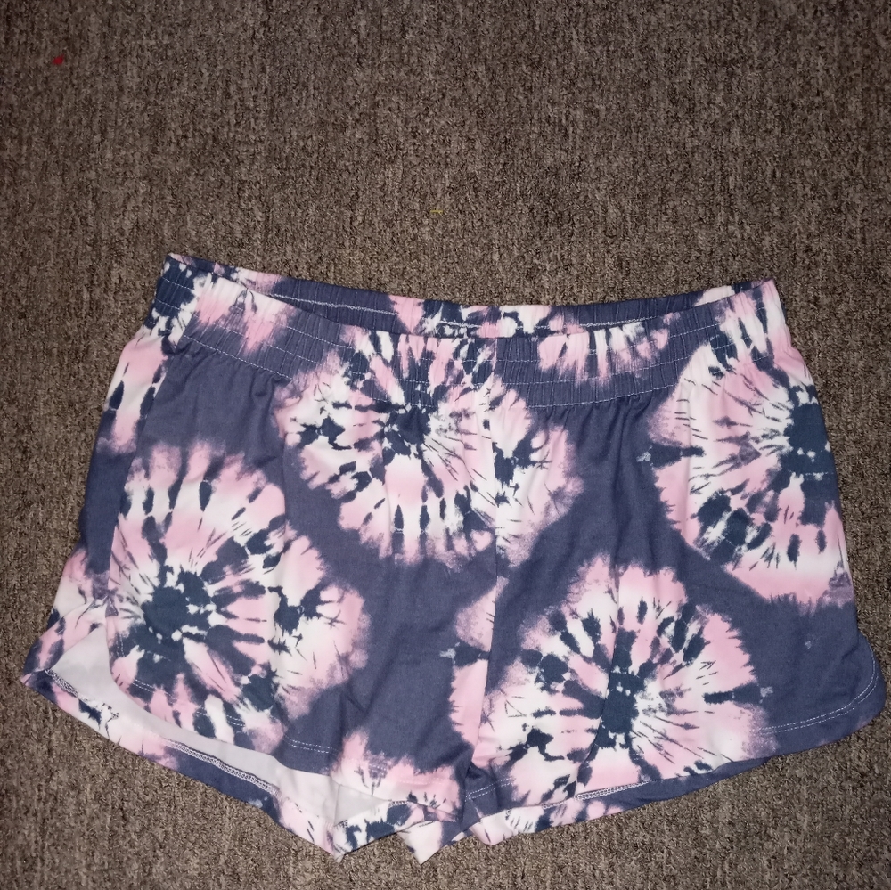 Yarn and Sea tie dye shorts size large Navy blue and pink